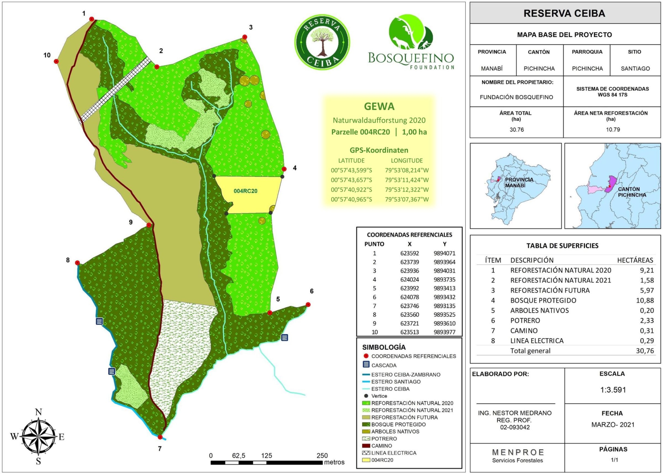 Die Parzelle, die durch den Beitrag der GEWA aufgeforstet wird