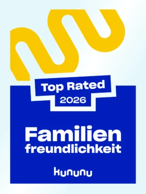 Kununu Top Rated2026 Familienfreundlichkeit Badge CMYK